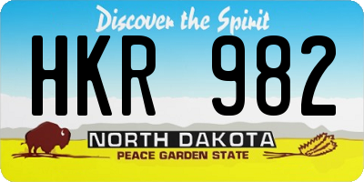 ND license plate HKR982