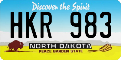 ND license plate HKR983
