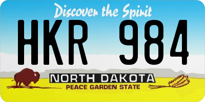 ND license plate HKR984