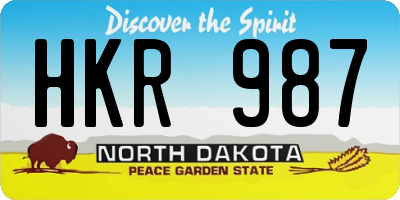 ND license plate HKR987