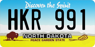 ND license plate HKR991