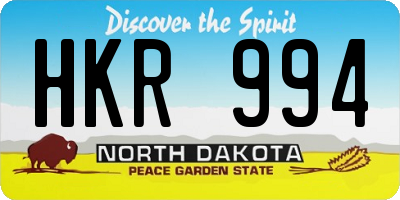 ND license plate HKR994