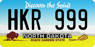 ND license plate HKR999
