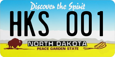 ND license plate HKS001