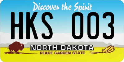 ND license plate HKS003