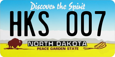 ND license plate HKS007