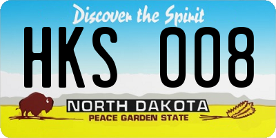 ND license plate HKS008