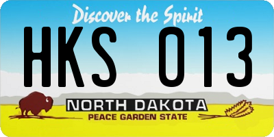 ND license plate HKS013