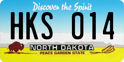 ND license plate HKS014