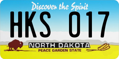 ND license plate HKS017
