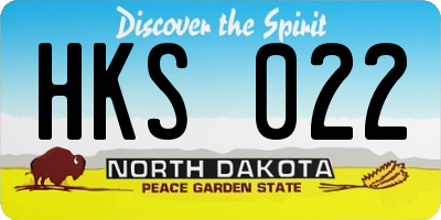 ND license plate HKS022