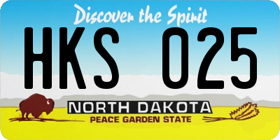 ND license plate HKS025