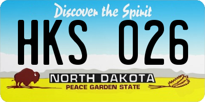 ND license plate HKS026