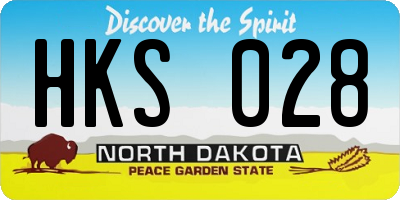 ND license plate HKS028