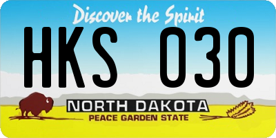 ND license plate HKS030