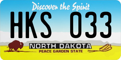 ND license plate HKS033