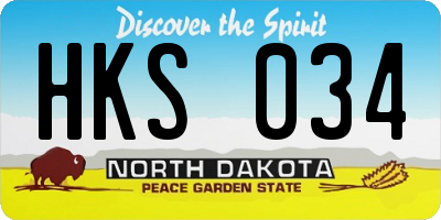 ND license plate HKS034