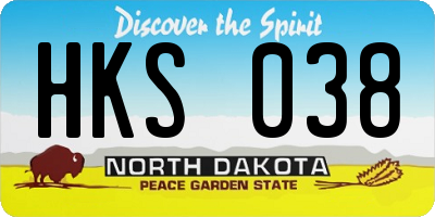 ND license plate HKS038