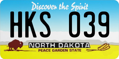 ND license plate HKS039