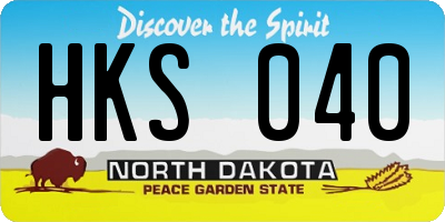 ND license plate HKS040