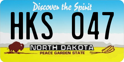 ND license plate HKS047