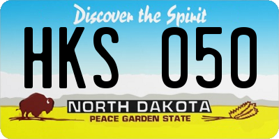 ND license plate HKS050