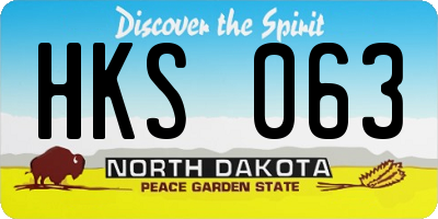 ND license plate HKS063