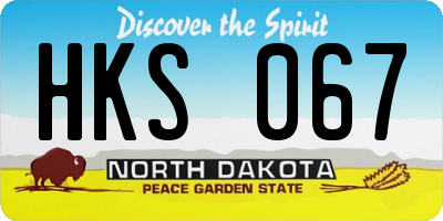 ND license plate HKS067