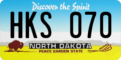 ND license plate HKS070