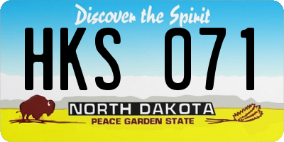 ND license plate HKS071