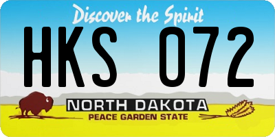 ND license plate HKS072