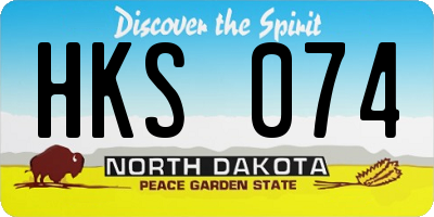 ND license plate HKS074