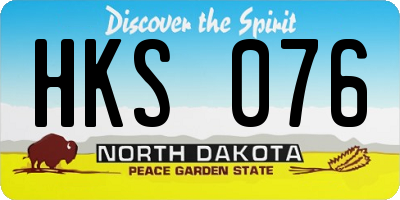 ND license plate HKS076