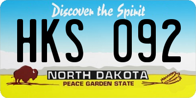 ND license plate HKS092