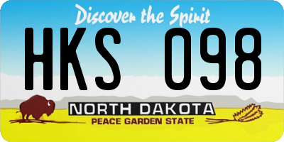 ND license plate HKS098