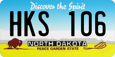 ND license plate HKS106