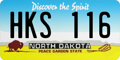 ND license plate HKS116