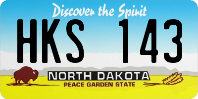 ND license plate HKS143