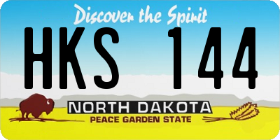ND license plate HKS144