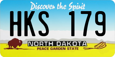 ND license plate HKS179