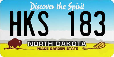 ND license plate HKS183