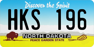 ND license plate HKS196