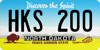 ND license plate HKS200