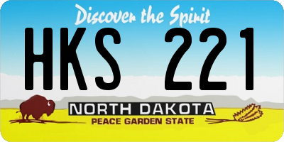 ND license plate HKS221