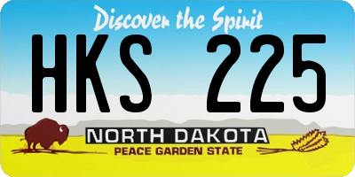 ND license plate HKS225