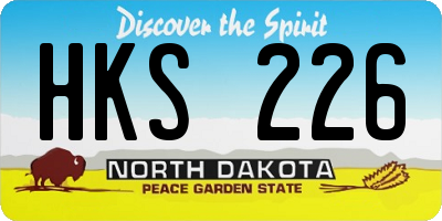 ND license plate HKS226