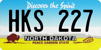 ND license plate HKS227