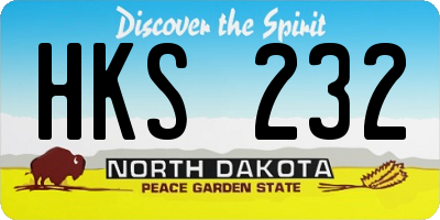 ND license plate HKS232