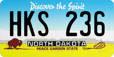 ND license plate HKS236