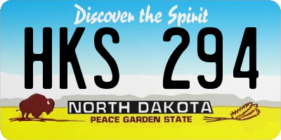 ND license plate HKS294